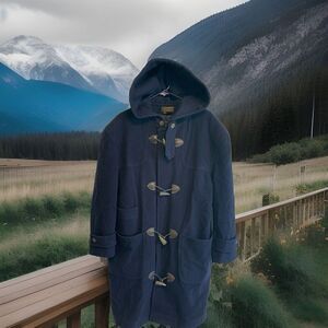 Eddie Bauer Jacket Womens Medium Navy Blue Vintage Wool USA Made‎